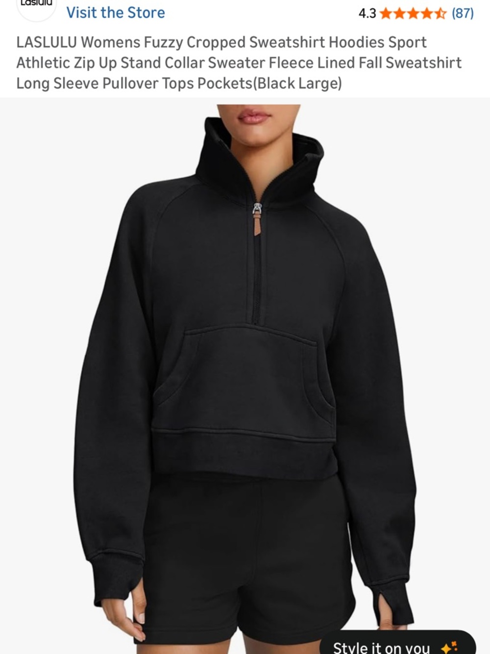 Black Quarter-Zip Pullover Jacket - Women's